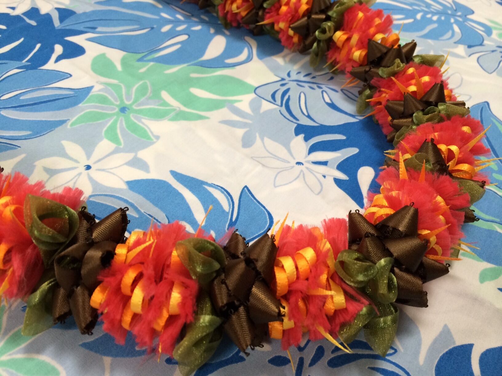 //たまげた//ハワイアンリボンレイ11点 レシピなし）ハワイアンリボンレイ/3mm幅【NO.36（ナンバーサーティン