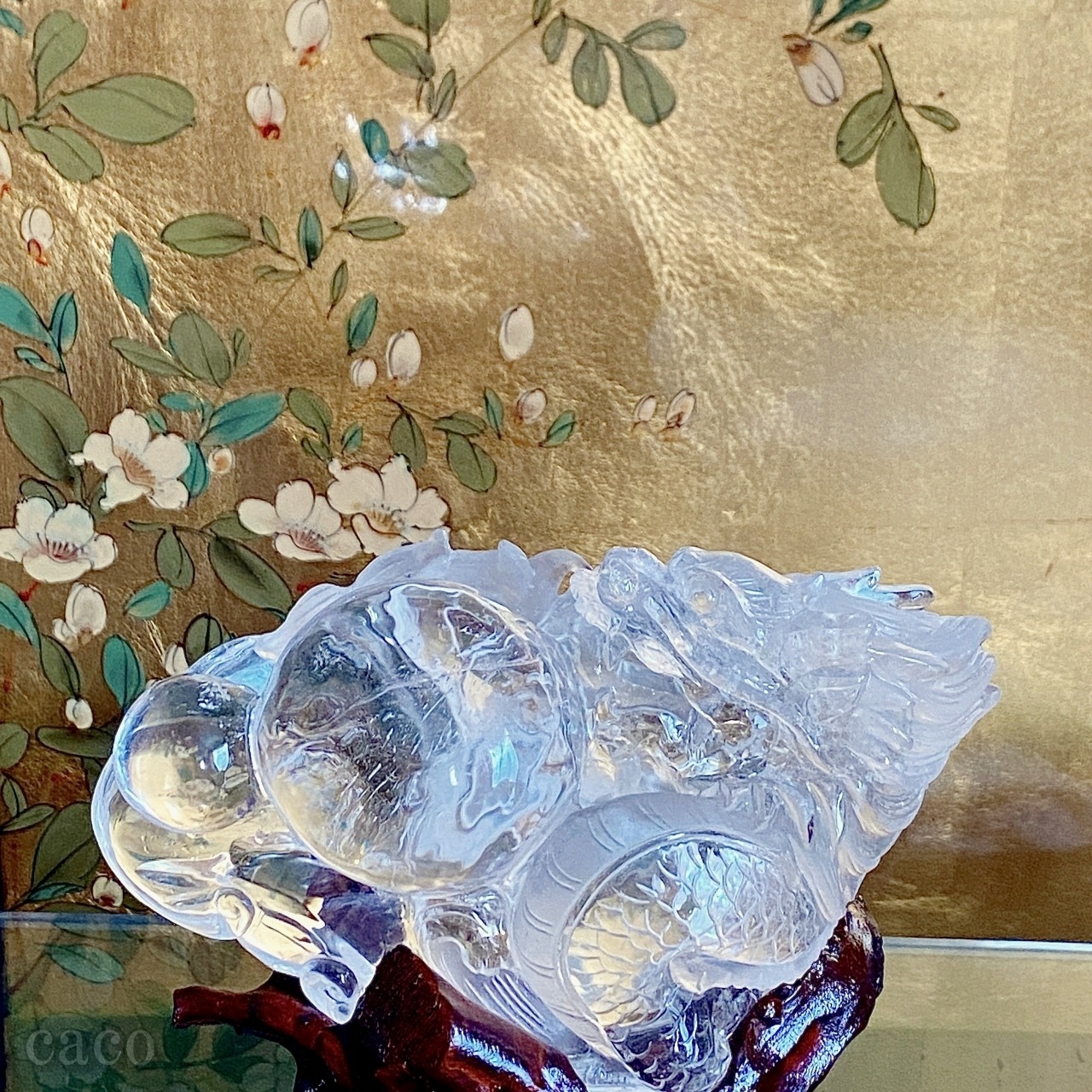 昇龍水晶 置物 彫刻(クォーツ)オブジェ 18cm theory xyz(セオリー 