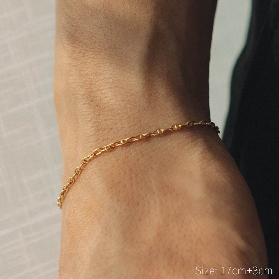 fine anchor bracelet (gold) #b62 | garcia