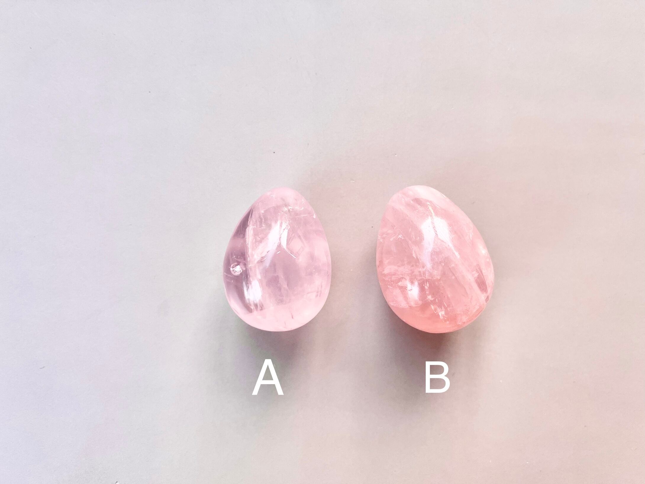 クリアーローズクォーツエッグ☆Birth energy clear rose quartz egg