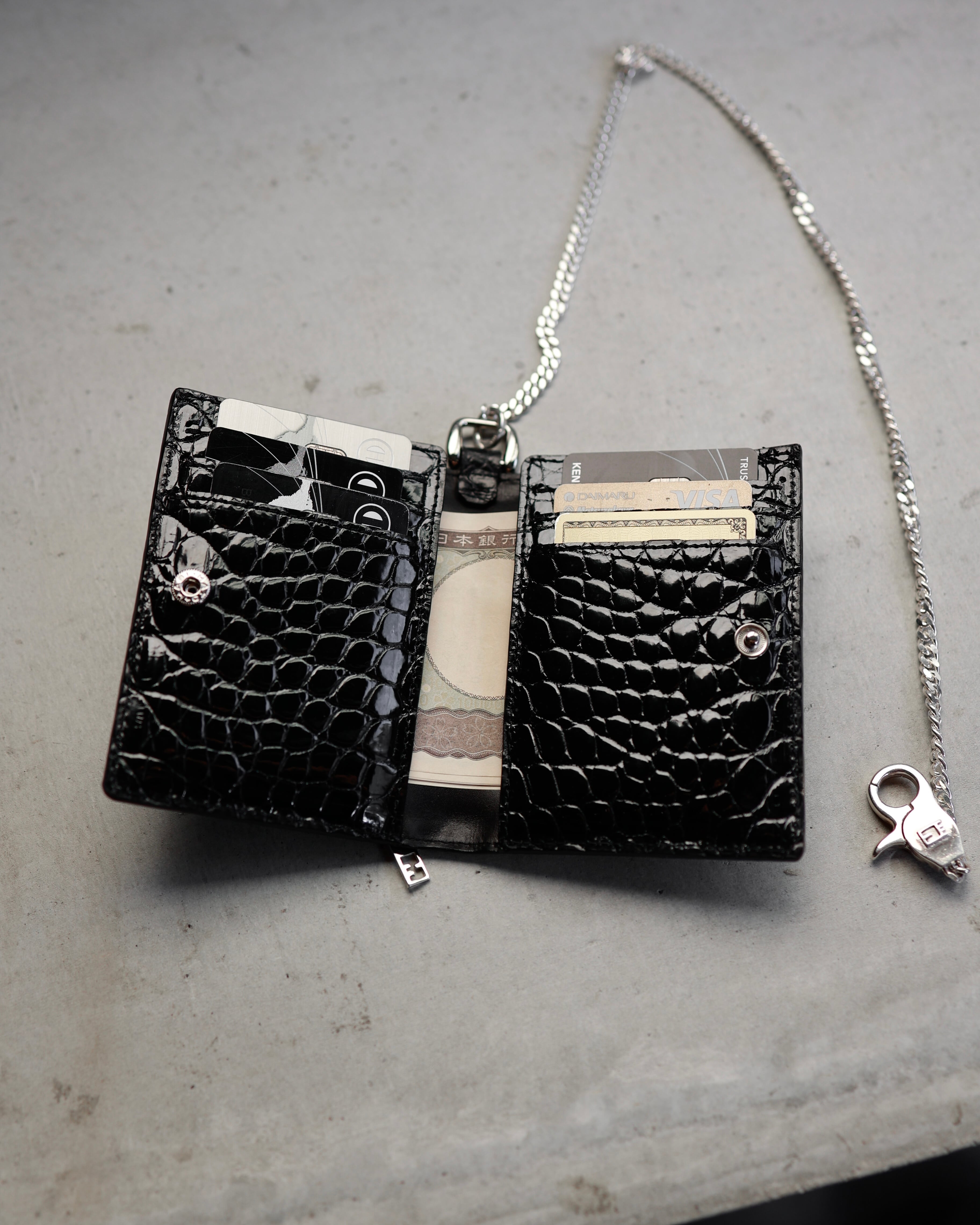 即納在庫追加】Crocodile Porosus Minimal Conpact Wallet【最高級