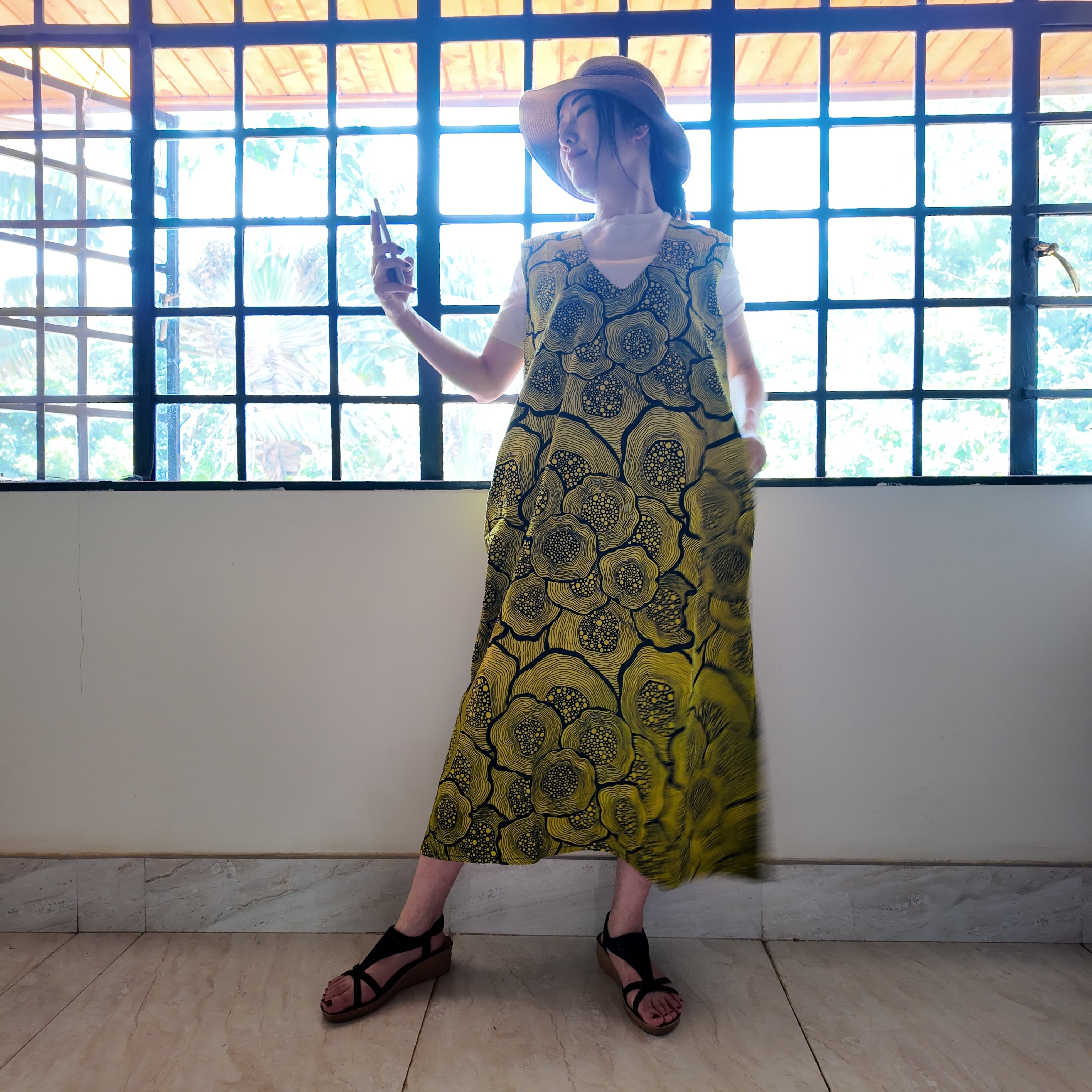 front backワンピース =yellow flower=