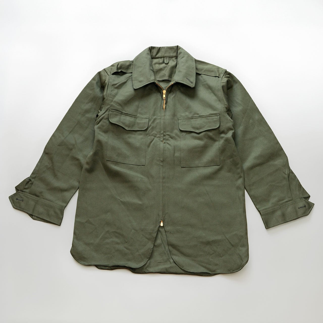 80's MADE IN  陸軍特殊部隊 空挺Tee 裾シングル デッドストック】65式作業服 陸上自衛隊 官給品｜桜ジップ ミリタリー
