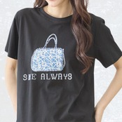 TRUBE バッグモチーフプリントTシャツN12-1052【M~L】ブラック