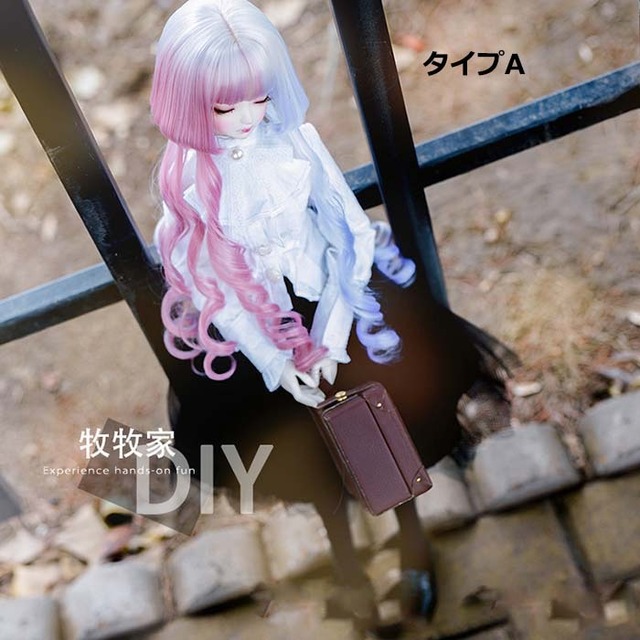 BJDドール用ウィッグ wig スーパーロング ⭐️superlong パーマ ワンカール 高温糸 パープル/ブルー/ピンク/レッド MMJ SD/MSD/YOSDサイズ人形用