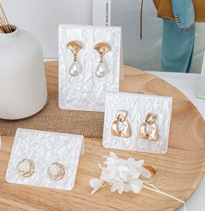 10set 4pateen white accessory display stand 10個セットピアス ホワイトディスプレイスタンド