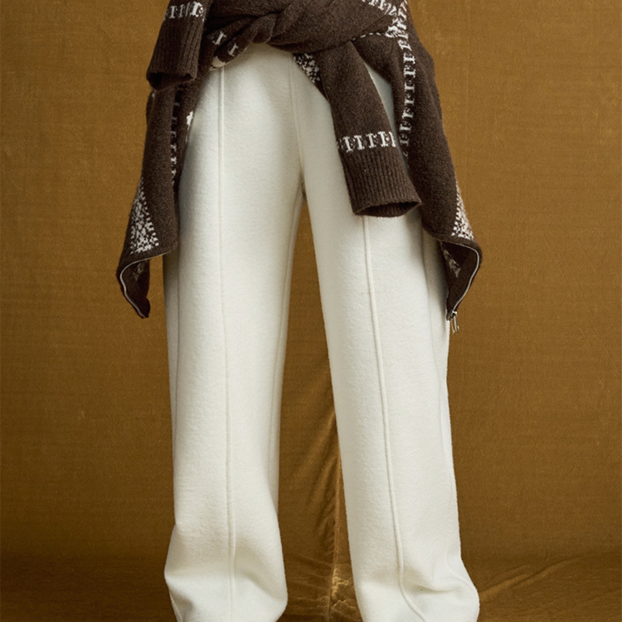 High Waist Wide Leg Full Length Pants T4015