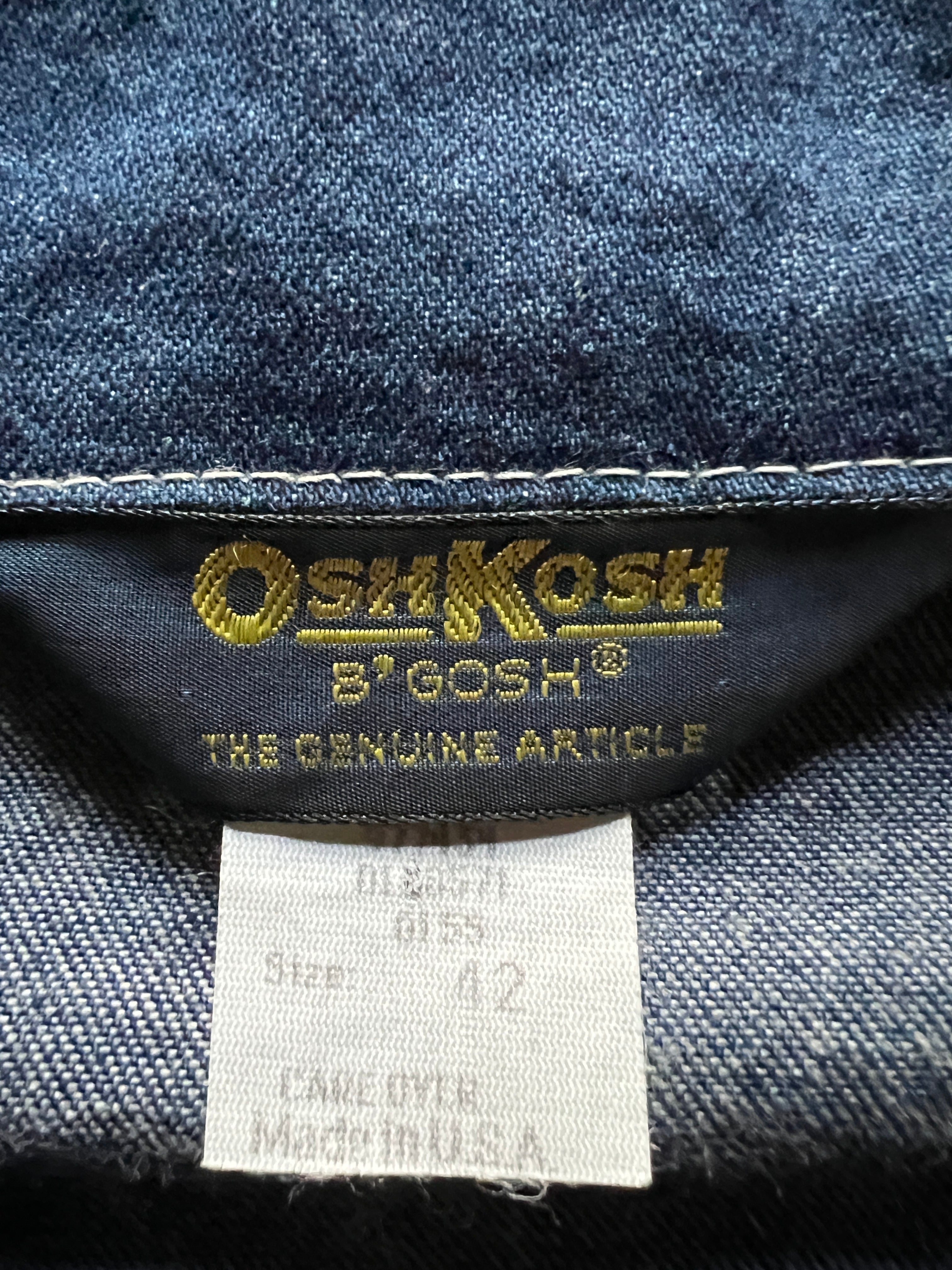70's～ OSH KOSH B'GOSH デニムカバーオール 濃紺 表記(42) USA製