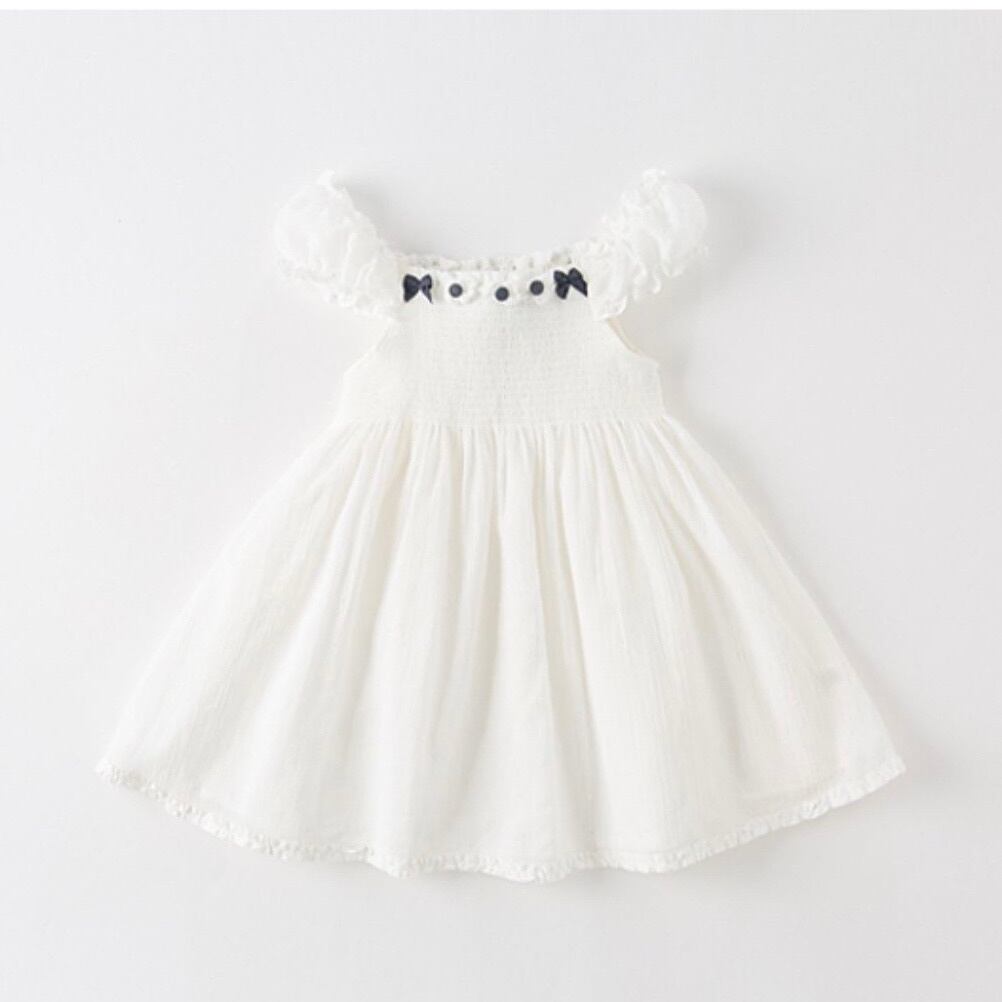 【70-150cm】Dave & Bella ホワイトフレアワンピース【050502】