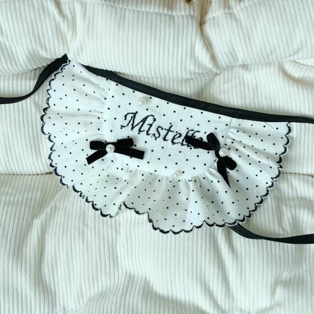 名入れ刺繍可能！dot monotone bib