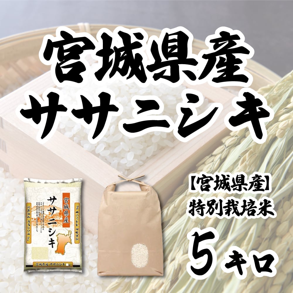 5kg　宮城県産】ササニシキ(特別栽培米)　マサキ米店