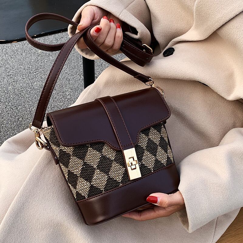 オータムウィンター格子柄 秋物 冬物 メッセンジャーバッグ Tiancai_Wing_Bag35995853308