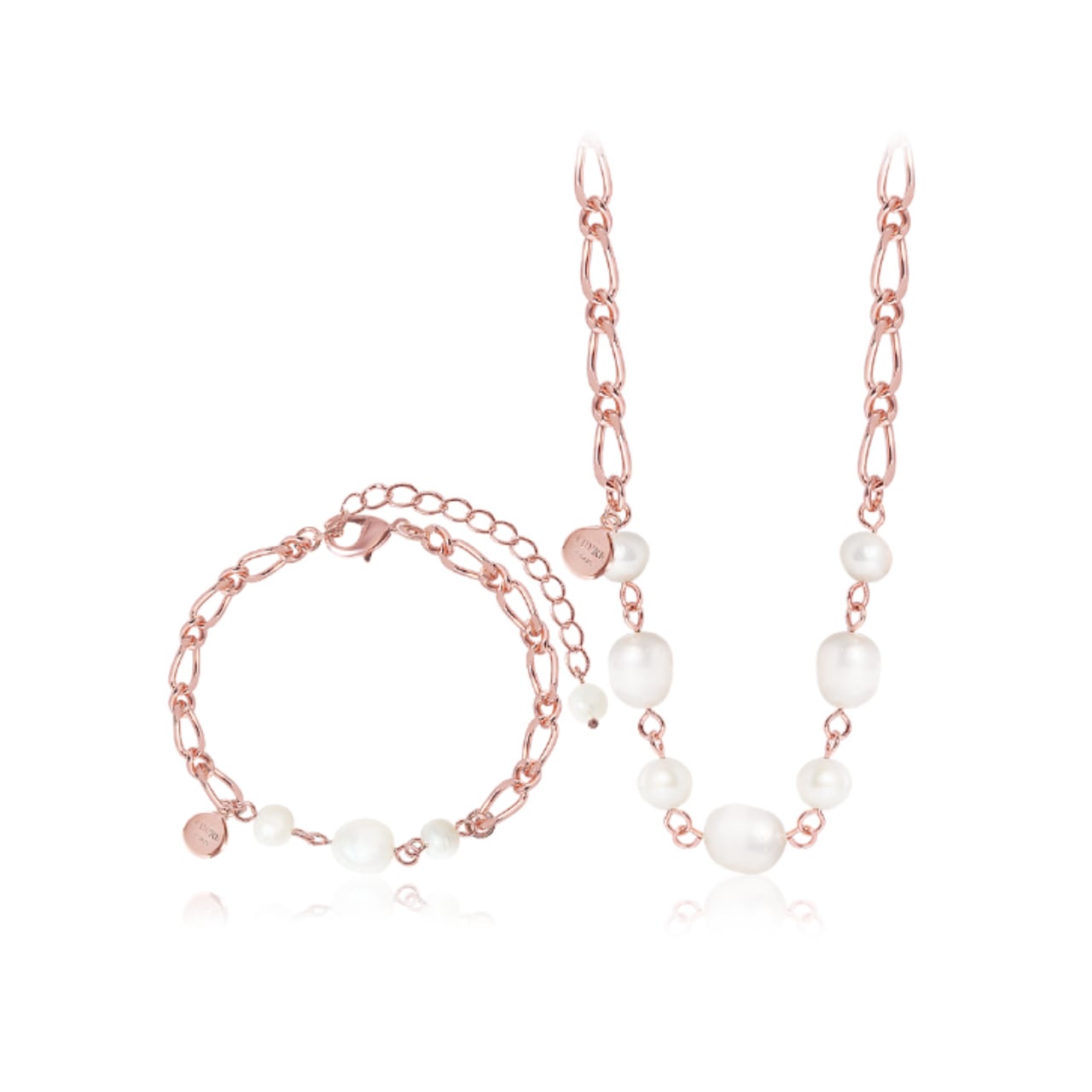 オリア淡水パールチェーン ネックレス+ブレスレット