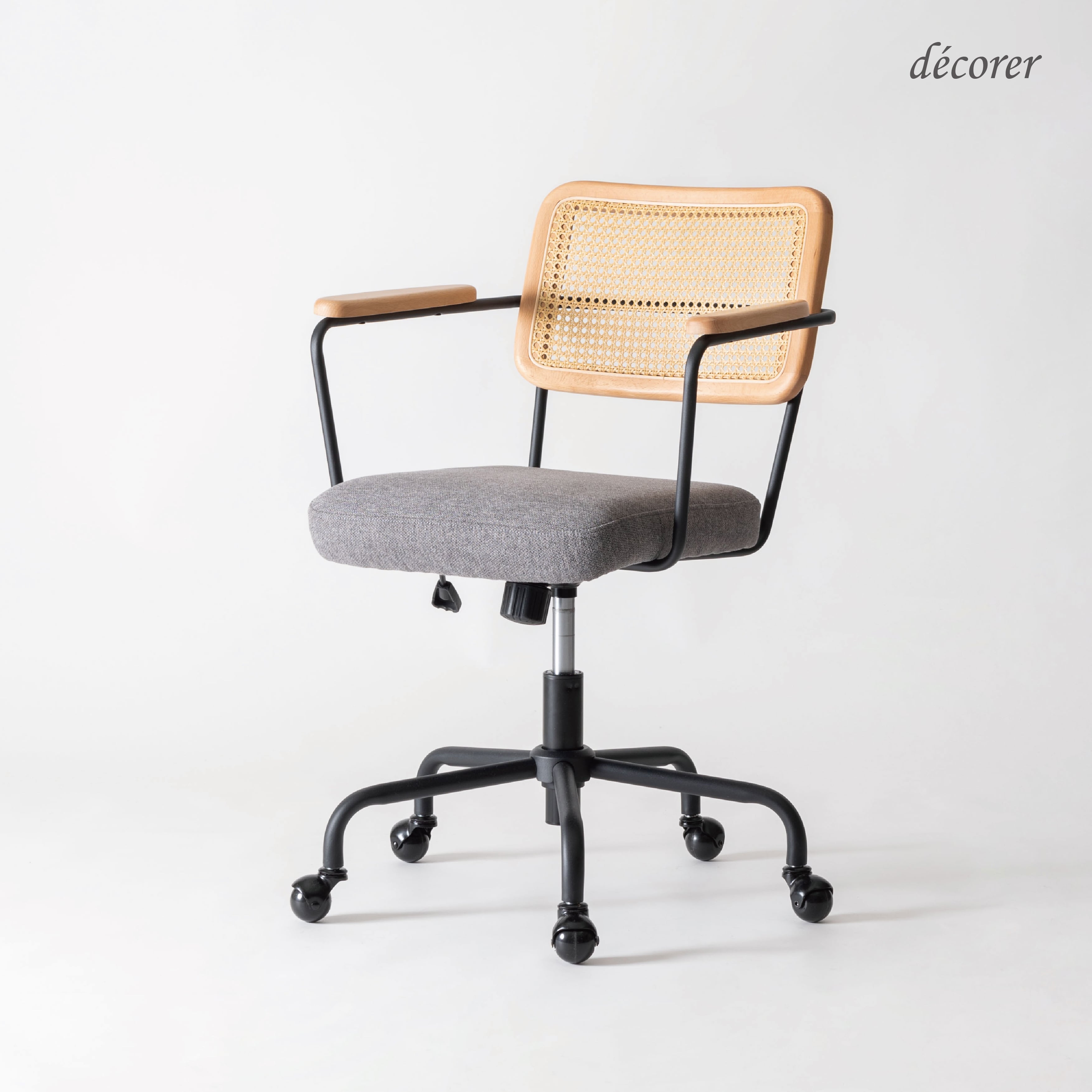 おしゃれ 北欧テイスト キャスター付き チェア いす ナチュラル×ベージュ