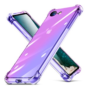 【新着特価】iPhone SE 第3世代 iPhone8/7/se2/se3 用 ケース tpu 耐衝撃 クリア透明 スリム 薄型 シリコン 指紋防止 米軍MIL規格取得 8/7/se2/se3 カバー 衝撃吸収 滑り止め カメラ保護 ワイヤレス 充電対応 おしゃれ 黄変防止 防塵 携帯カバー 紫+青D543-ip 8g-01