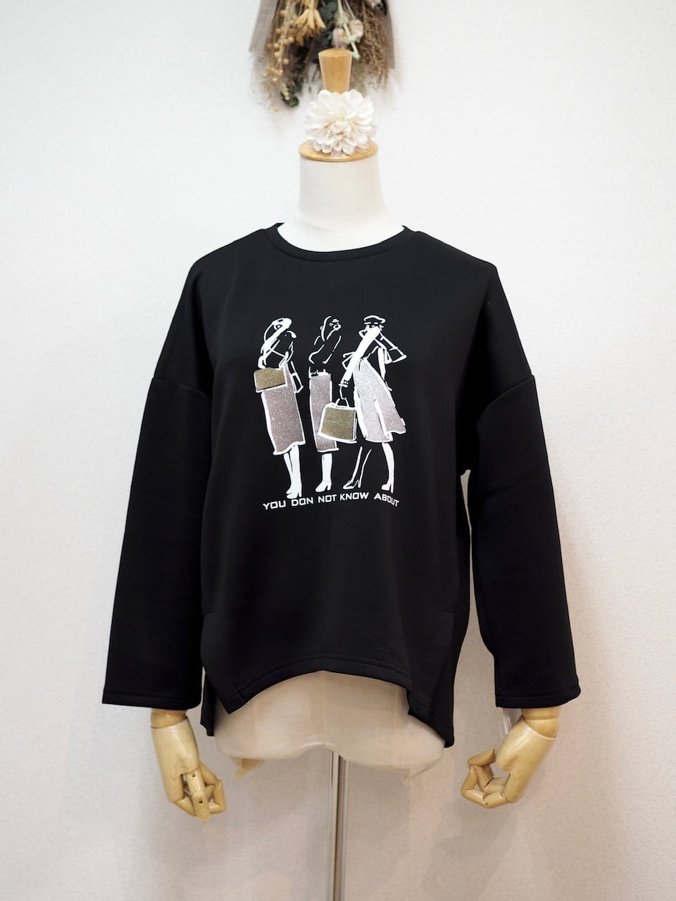 プリントTシャツ <ブラック>