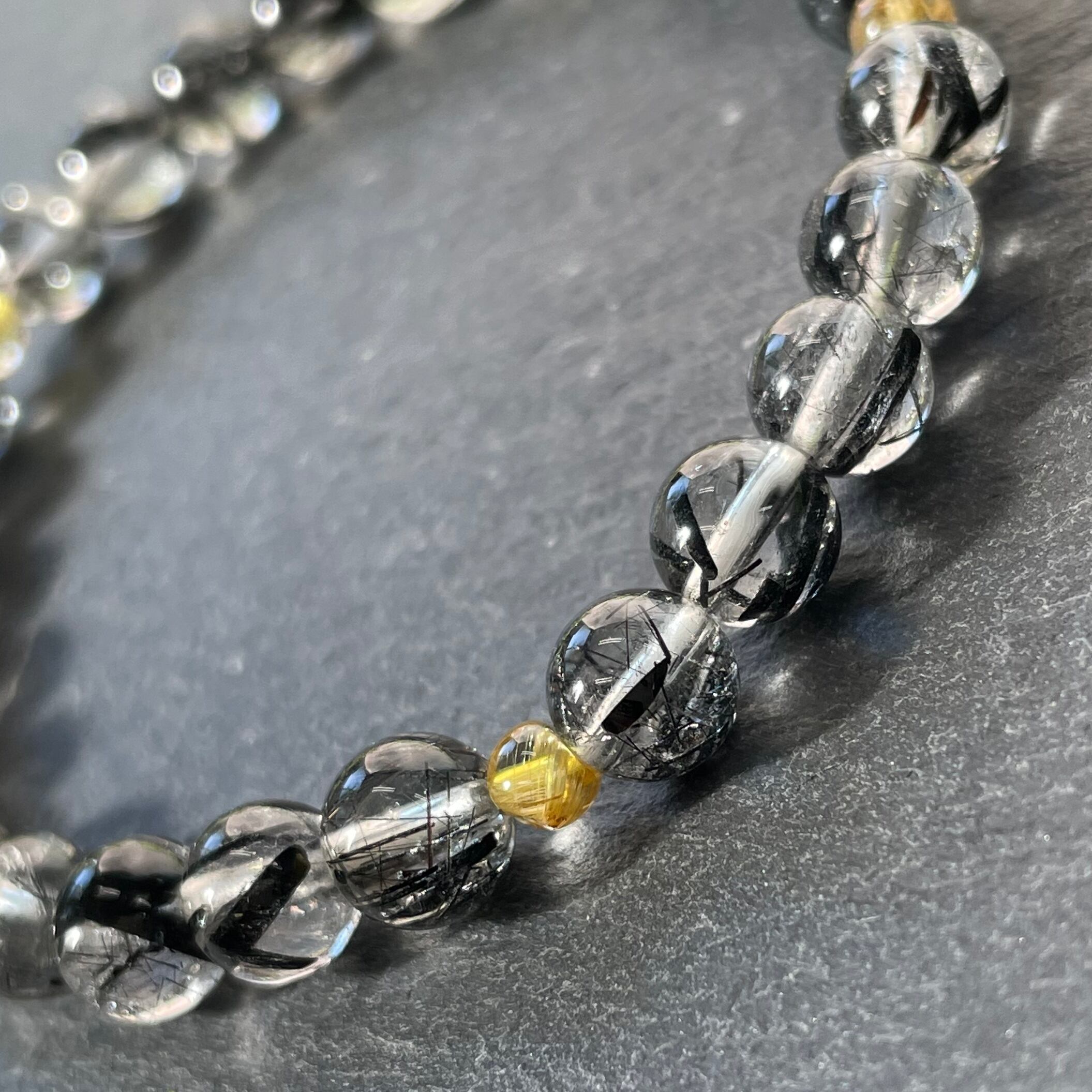 【極美品】トルマリンルチル 丸玉 天然石 トルマリンインクォーツ× ルチルクォーツ 6mm 天然石 | GAMAMA STONE