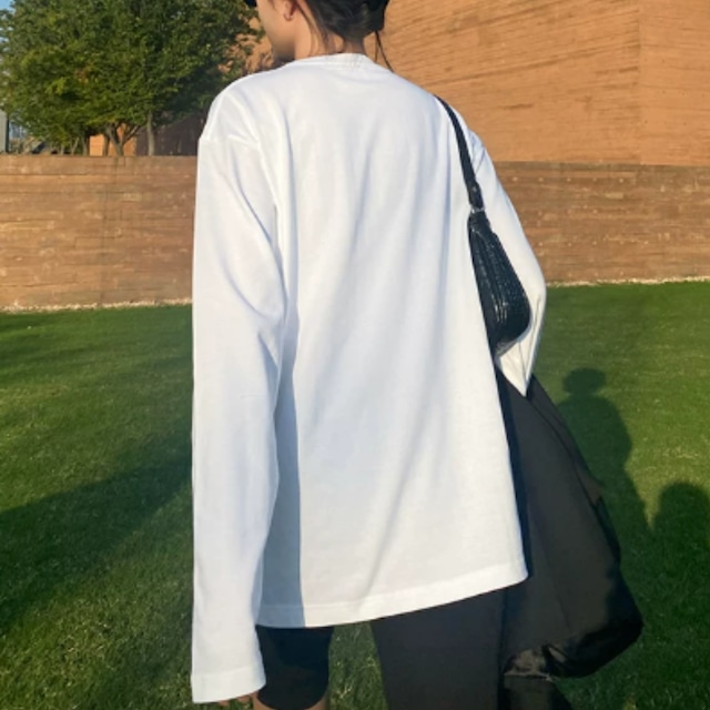 【クルーネック無地長袖Tシャツ 】P00367