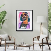 Snoop Dogg Ⅱ｜カラフルなストリートポップアートポスター｜ヒップホップカルチャーを感じる都会的でクールなインテリアA3ポスター
