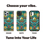 受注生産 iPhoneケース 船と花の民芸パネル柄｜フォークアート PSYF017B
