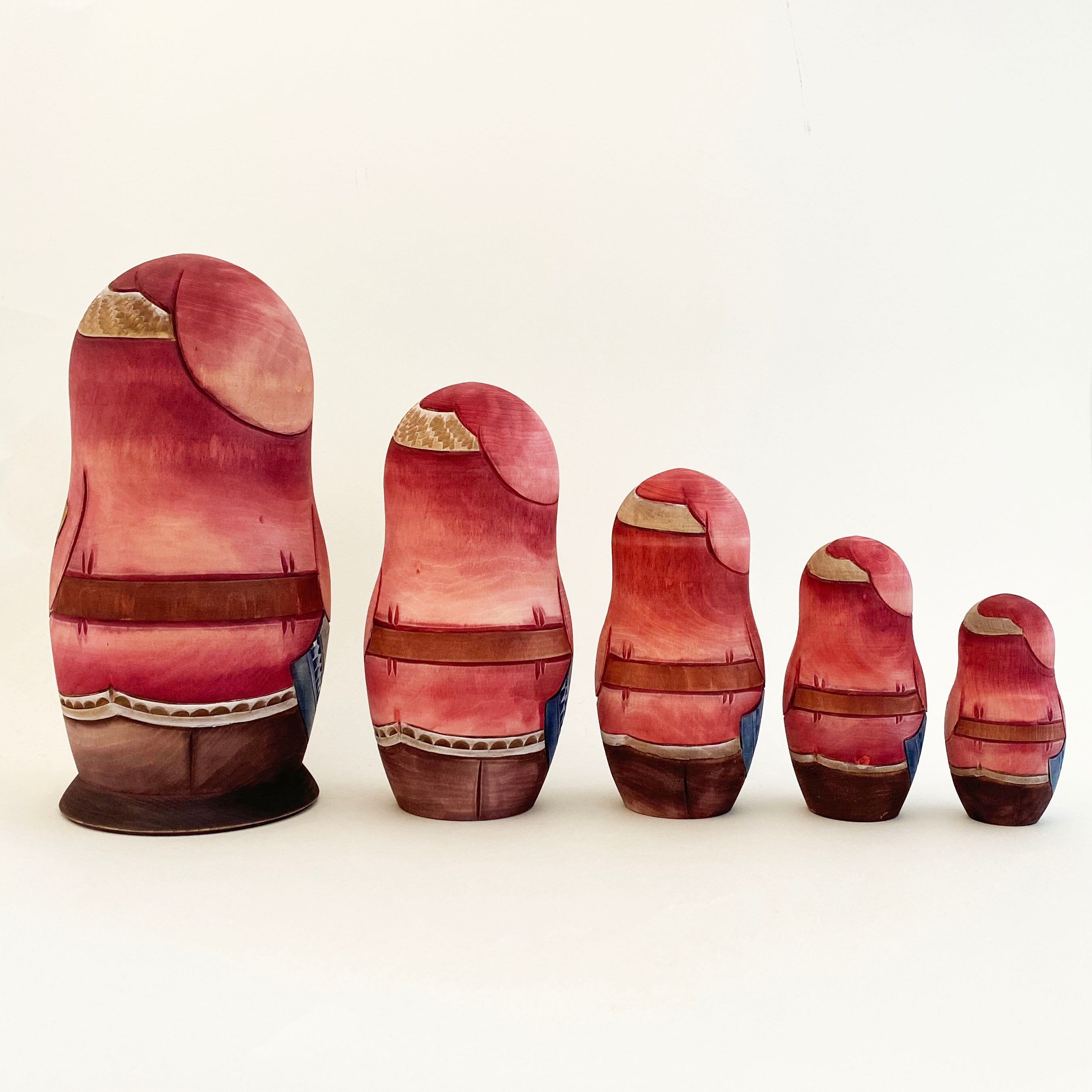 サンタ木彫マトリョーシカ(コブロフ工房/10個組)