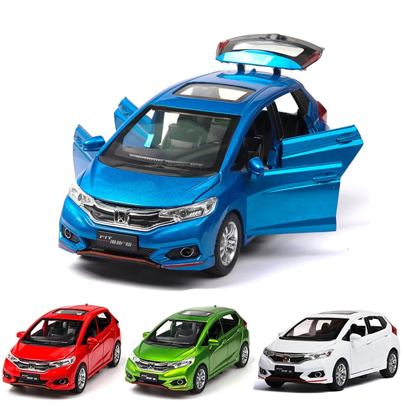 送料無料 1/32 Honda Fit ホンダ・フィット GK5 青 ブルー ミニカー