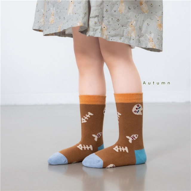 【即納】ネコとさかなのソックス 4足セット