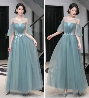 ★送料無料★11号(L)★チュールロング丈パ－ティ－ドレス(OPN2382)