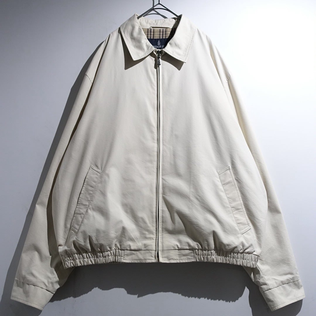 "LONDON FOG" Ivory Check Lined Design Swing Top Blouson