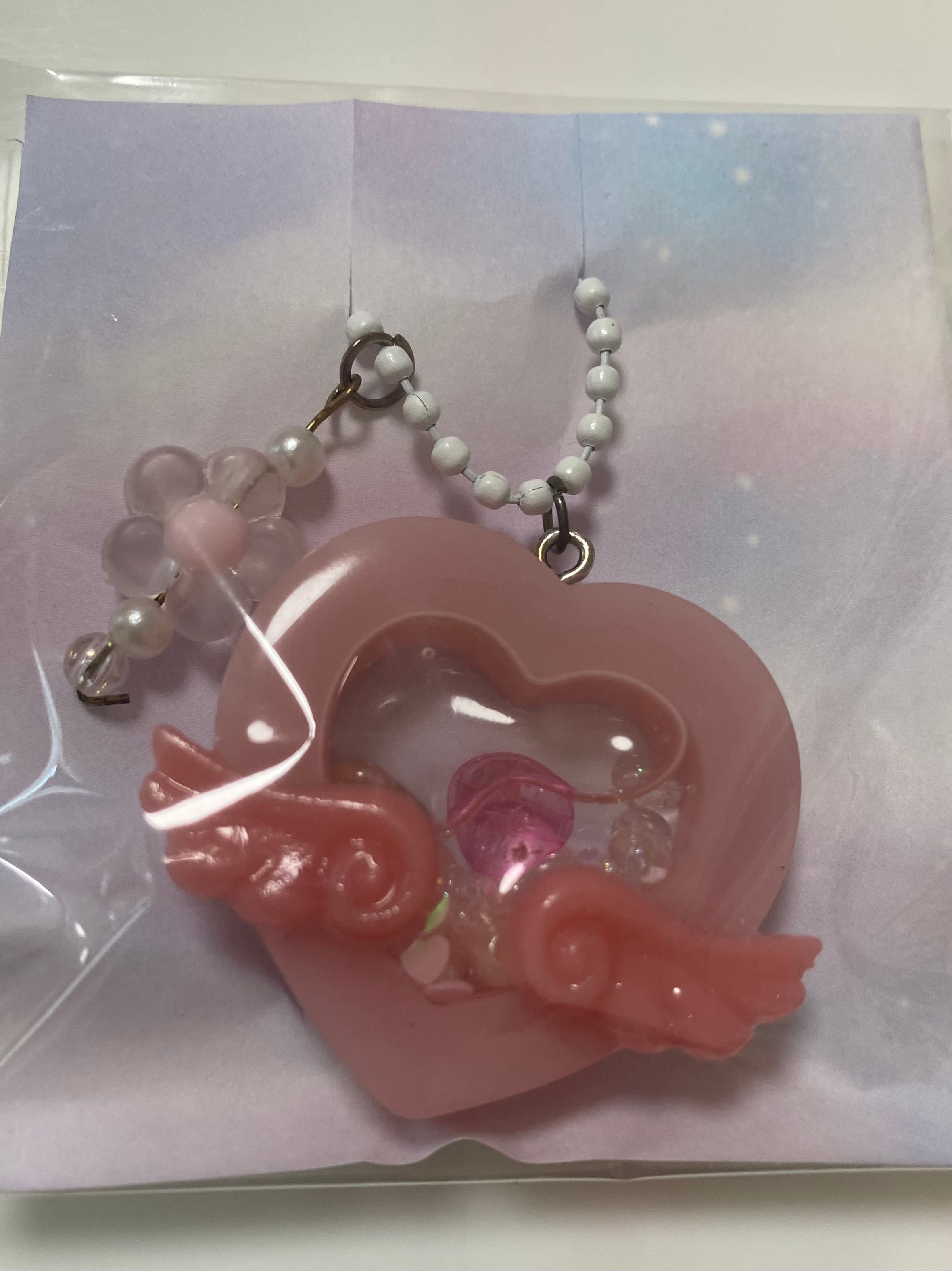 シャカシャカキーホルダー 小熊ピンク枠ドーナツ詰め合わせシェイカー