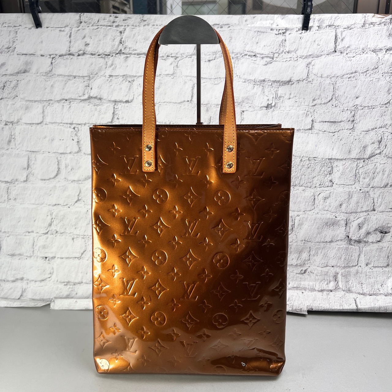 LOUIS VUITTON ヴィトン ヴェルニ リードMM エナメル／パテントレザー ハンドバッグ イエロー A-14134