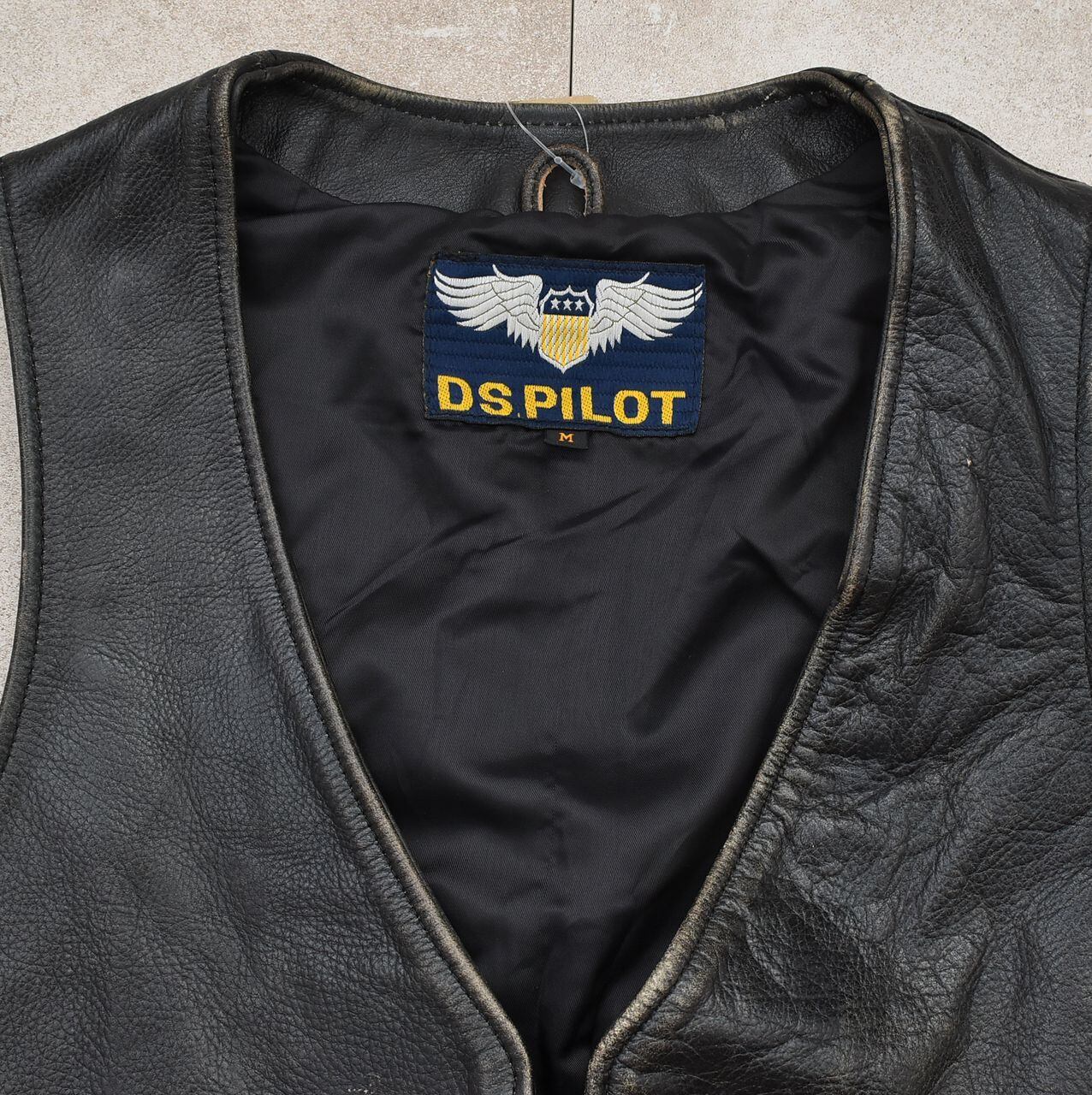 90's DS.PILOT black leather design vest | 古着屋 grin days memory