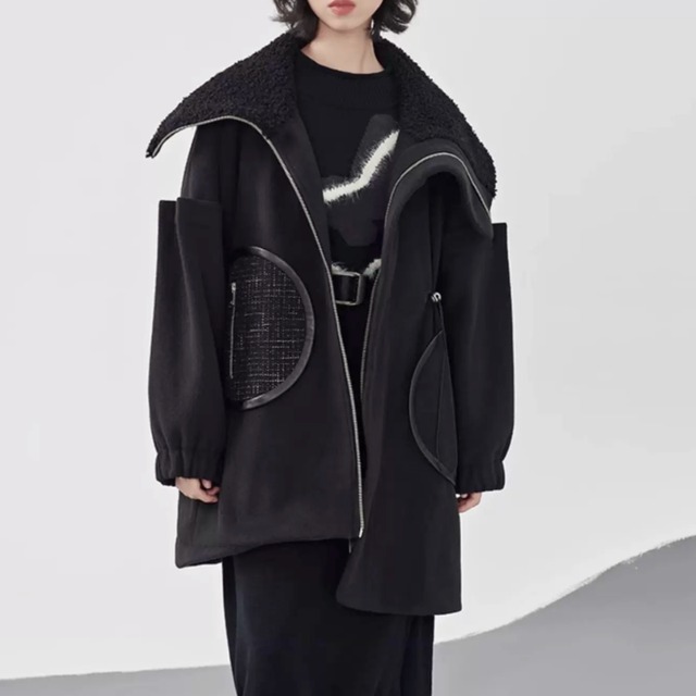 Layered stripe shirt-style jacket C1289