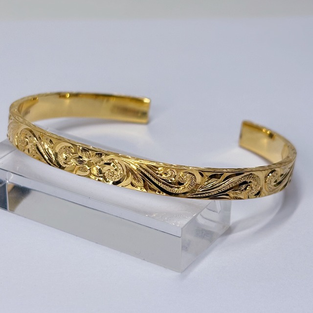 [手彫り]ヘビーウェイトロイヤルハワイアンバングル