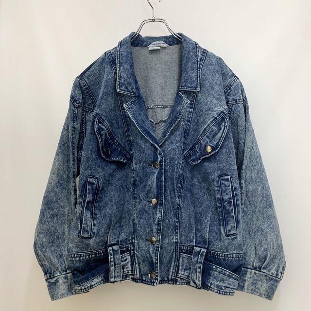 デニムジャケット　ビンテージ　一点物　ケミカルウォッシュ　80s 70s