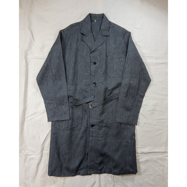 【1950s,DS】"French Work" Black Chambray Atelier Coat, Deadstock!!