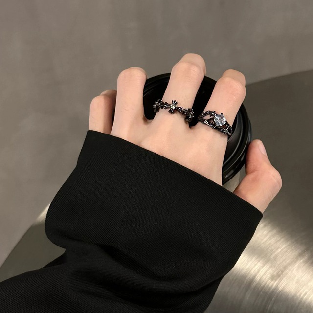 ღモードな闇の輝き！【ACCシリーズ】★指輪★ ユニセックス 飾り物 開口サイズ調整可能 アクセサリー 小物