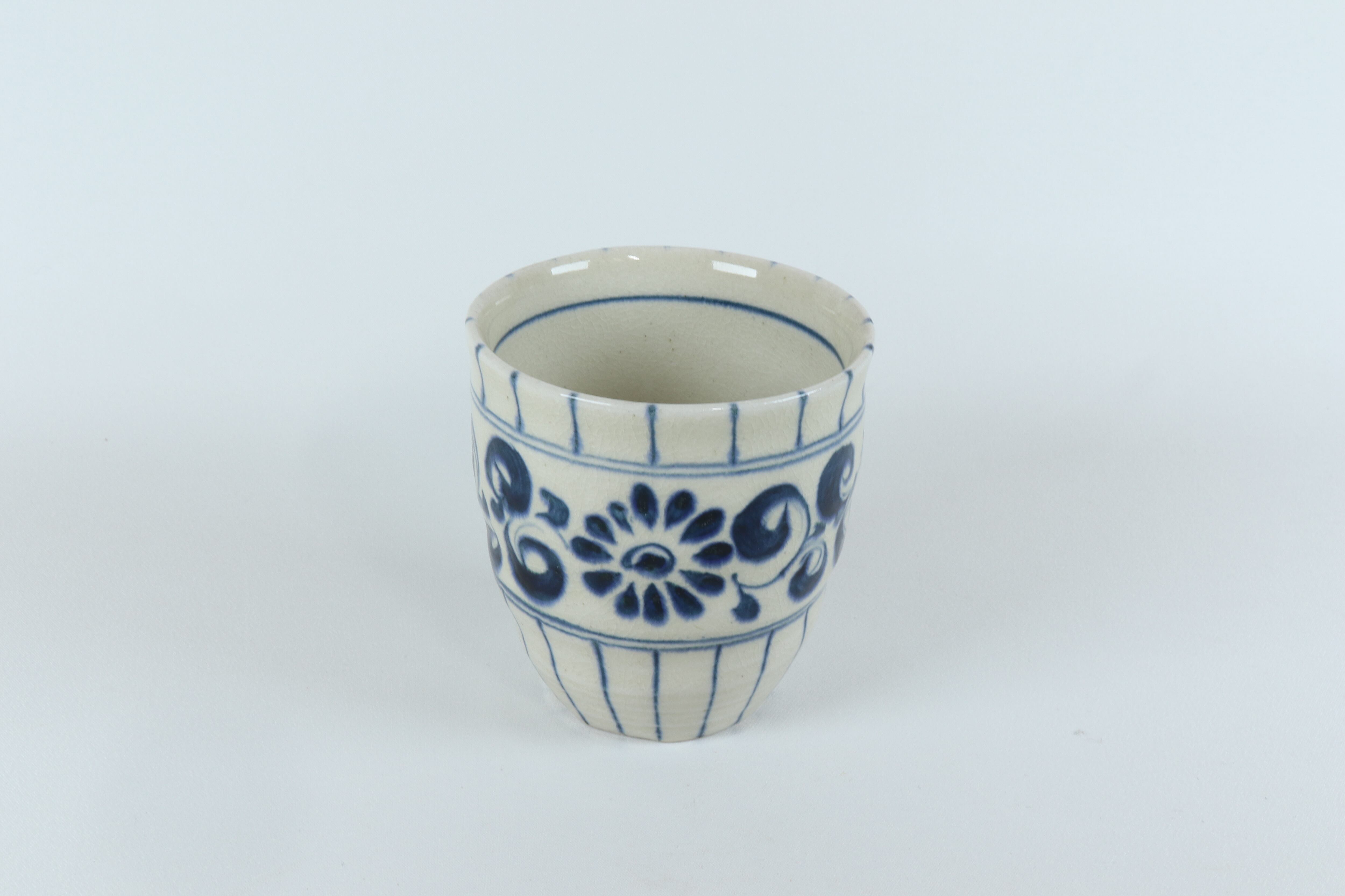 安南 焼酎カップ 花十草