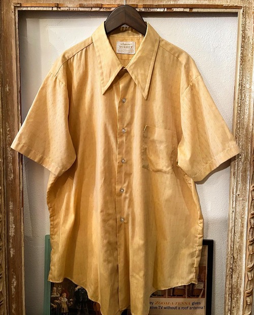 70's ARROW "SURREY collection" S/S polyester shirts 【L】