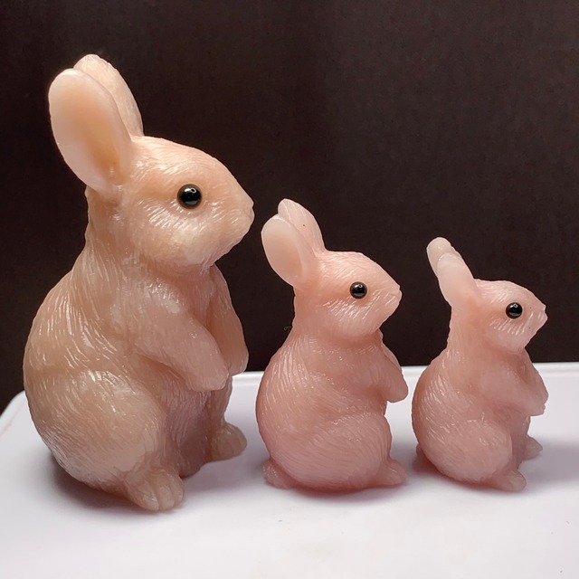 ピンクオパールうさぎ・大家族セット♪インテリア