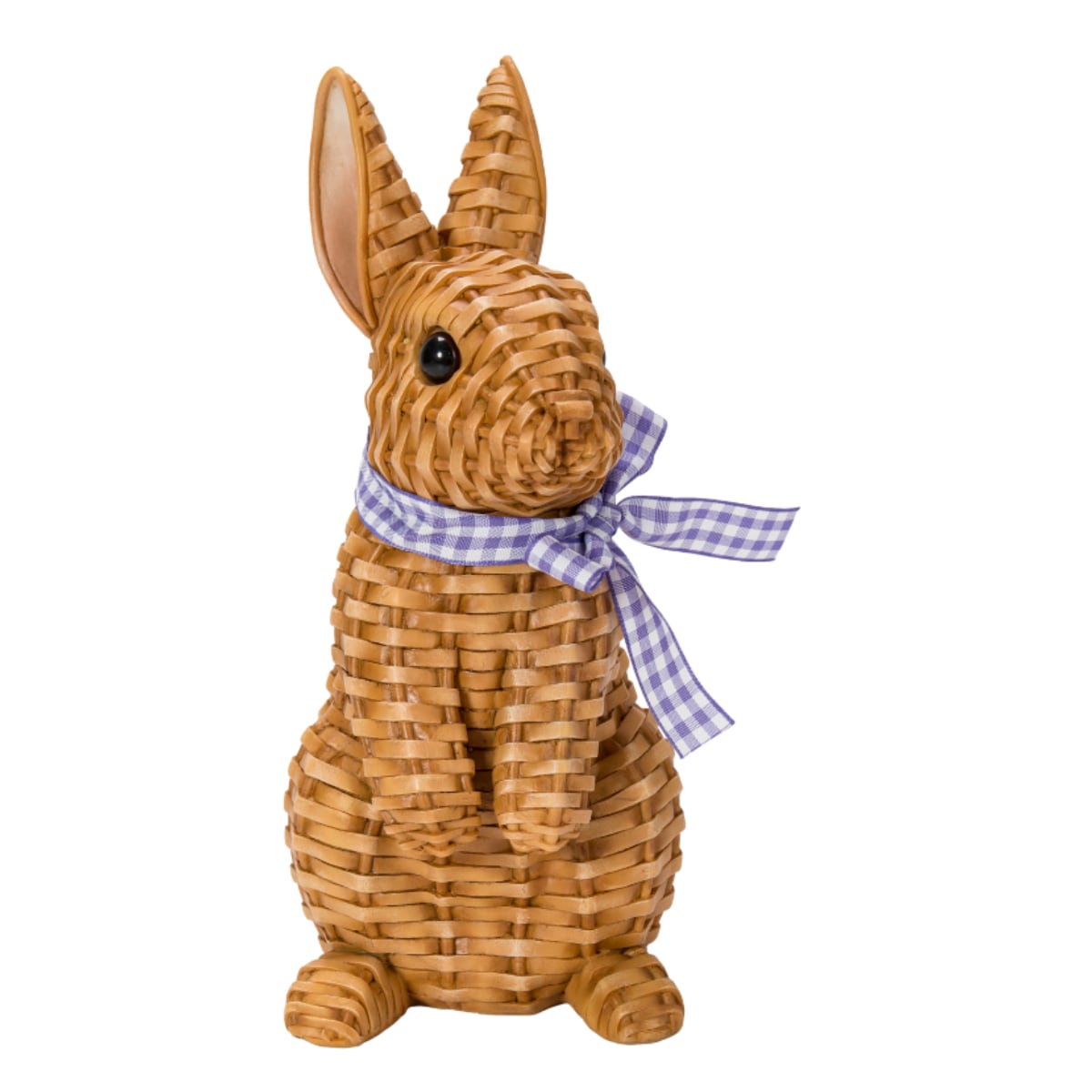 【再入荷♪】WooBia 籐編み風お座りウサギ オブジェ ブラウン
