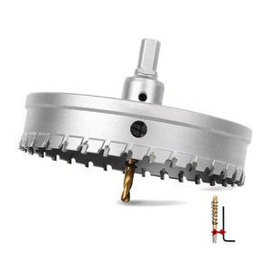 【努力特価】超硬 ホールソー ステンレス T.C.T素材 穴あけ ドリルビット 電動ドリル 金属用ホルソー ホールカッター スプリング付き 耐久性ある ハード合金 DIY ケース付き φ195mm