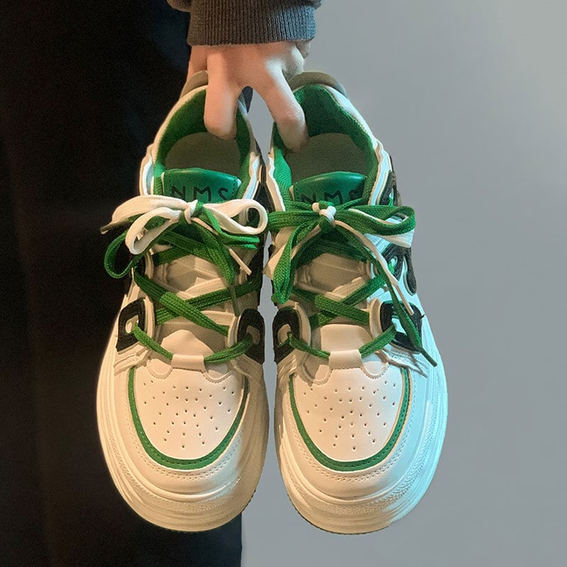 靴レディース2022年春新しいレースアップ厚底滑り止めネットレッド