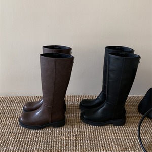 boots back zipper knee length boots
