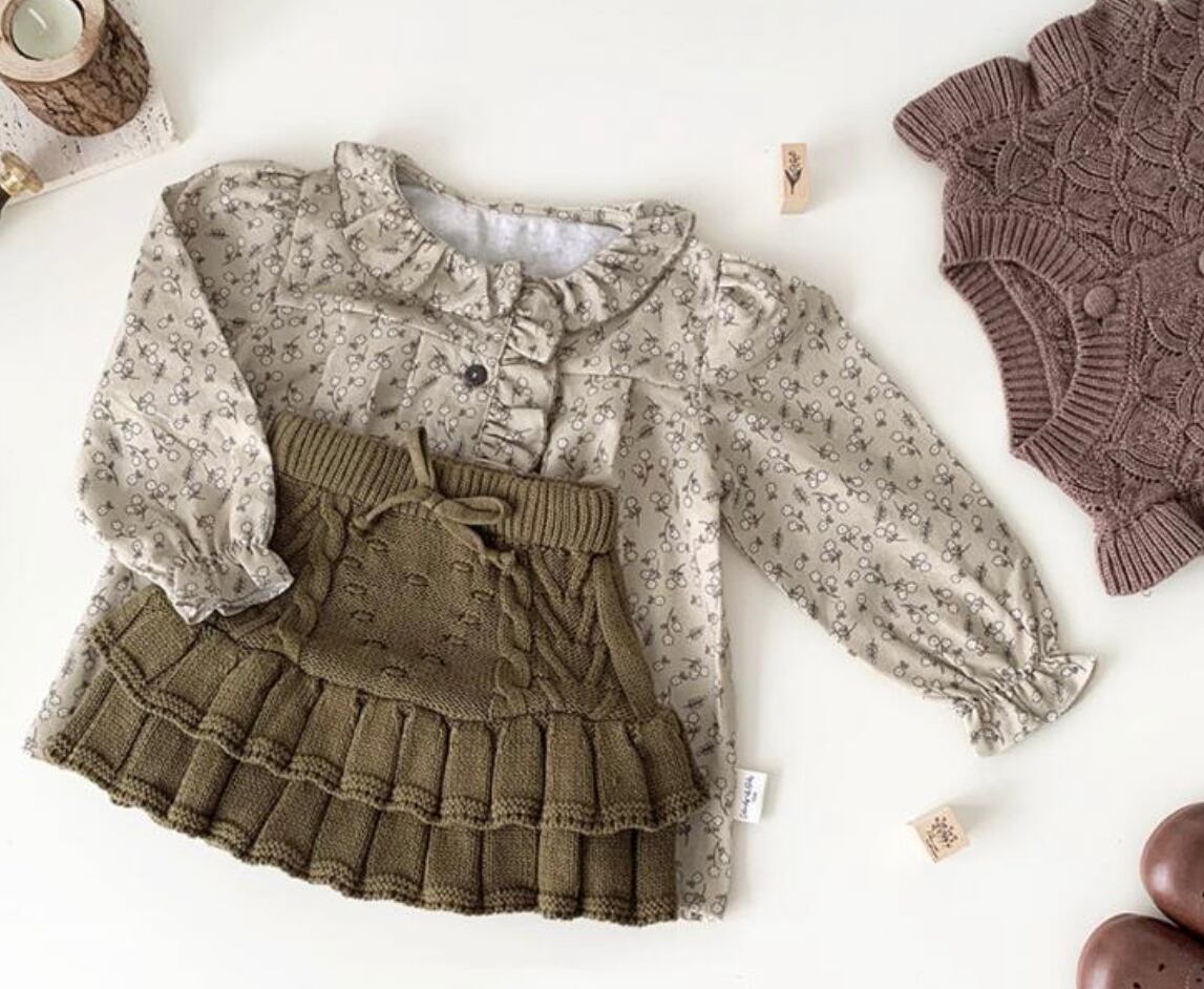 【予約】Heart knit skirt