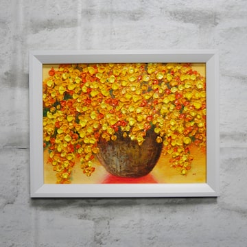 油絵 油彩 油彩画 絵 絵画【夏空のお花畑】 | Pay ID