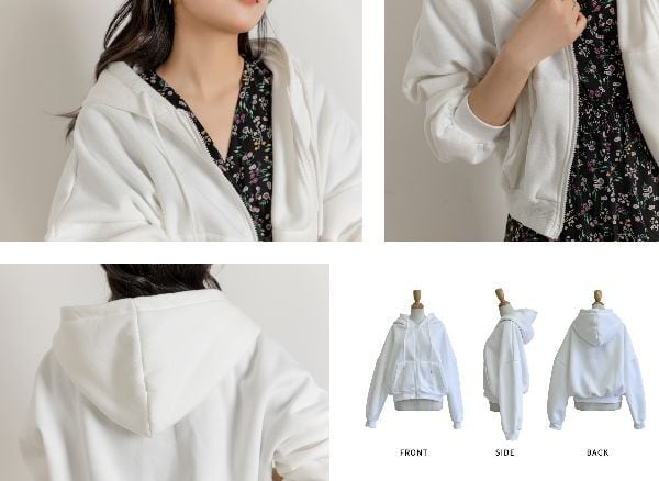 宅配便】裏起毛クロップドパーカー／tops1587 | DAY CLOSET