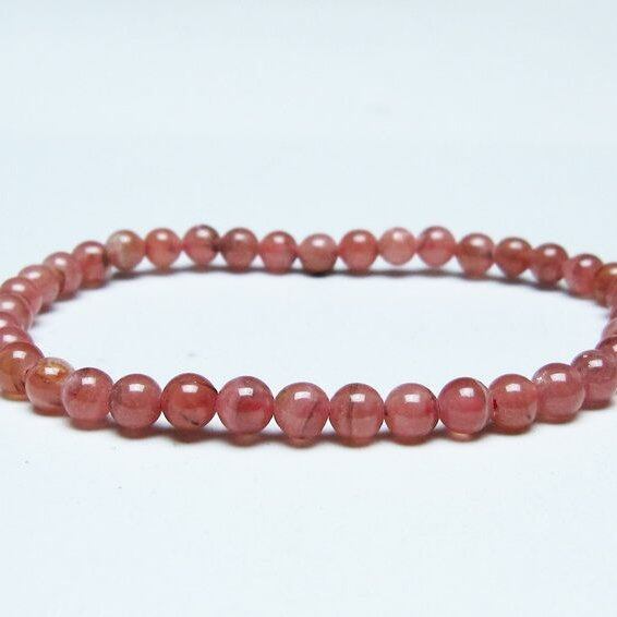 インカローズ ブレスレット 5mm ロードクロサイト ブレス 一点物 メール便可 [M便 1/10] 111-46623