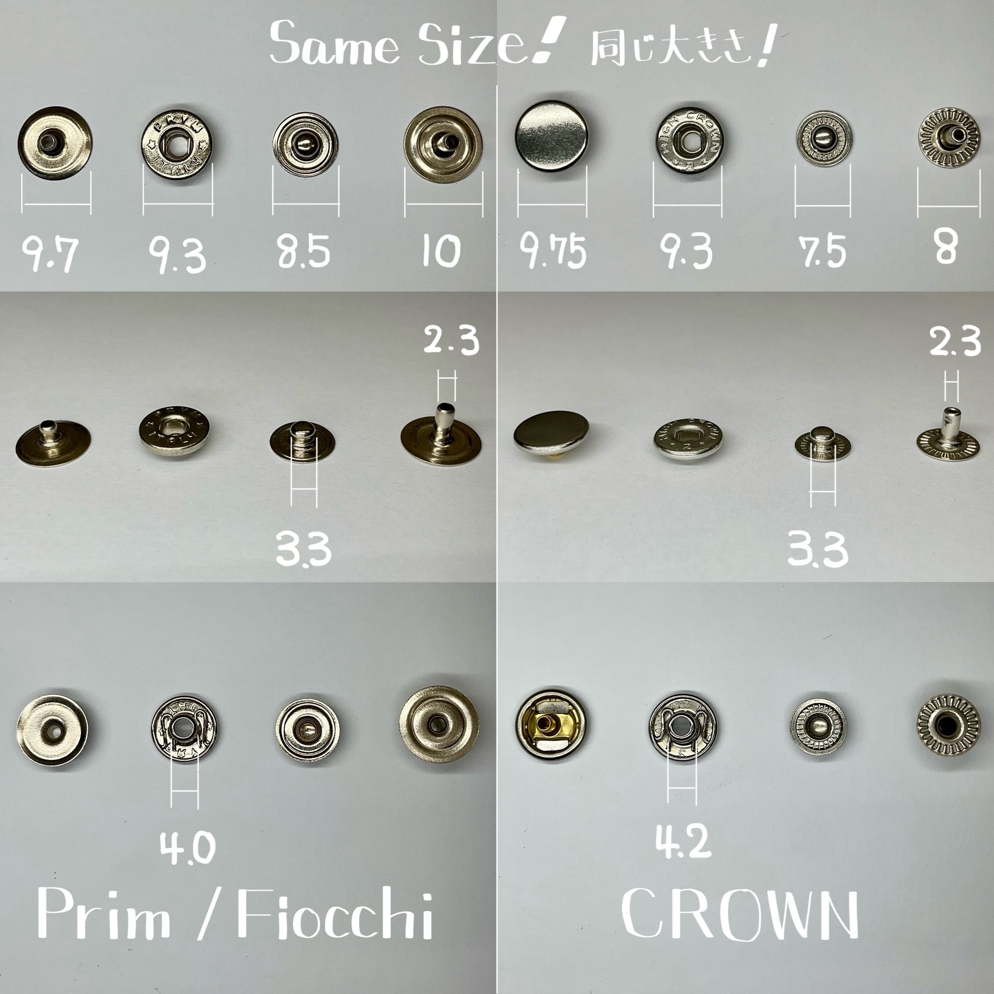 CROWN】HIGH CROWN バネホック (①③/ B9.3) アンティーク《革の CROWN】HIGH CROWN バネホック (①③/ B9.3) アンティーク《革の