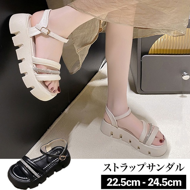 厚底 ストラップ サンダル レディース 春夏 大人 きれいめ おしゃれ かわいい 海 プール シューズ フラット リゾート 大人可愛い 大人女子 [LS-CDS030]